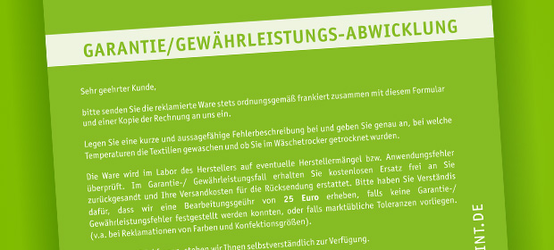 Gewährleistungsformular Gewährleistungsformular