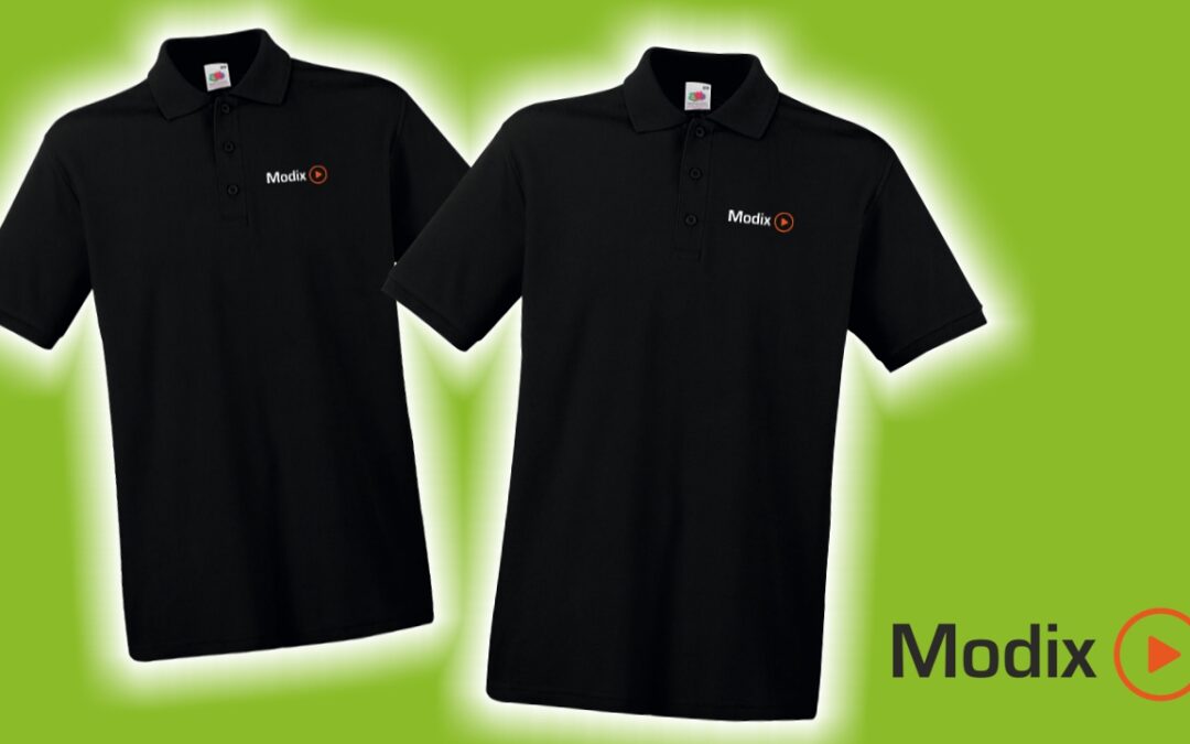 Firma Modix mit Teamtextilien