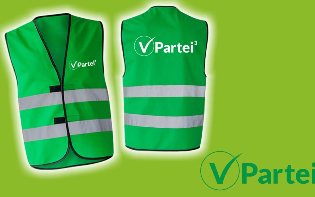 V-Partei Koblenz mit Warnwesten