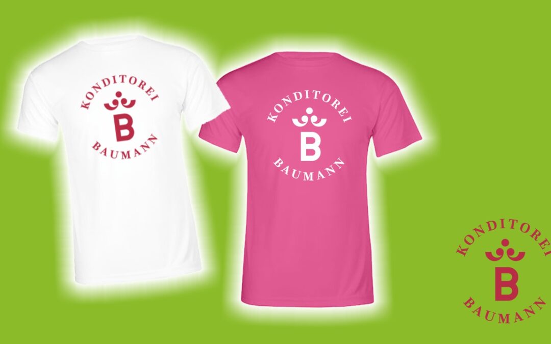 Lauftextilien für Konditorei Baumann